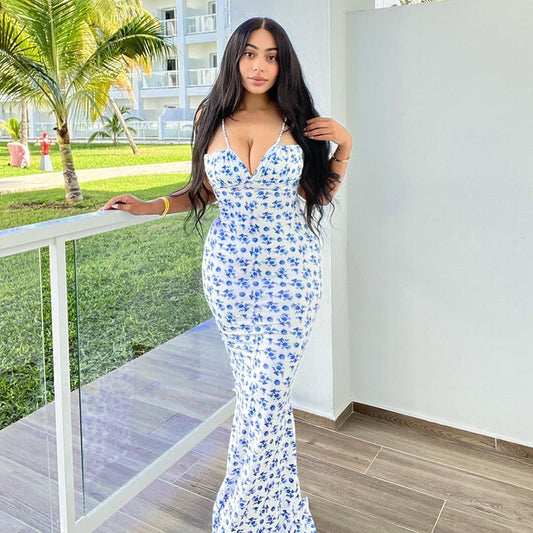 alwaysdwellTM - š„Small floral halter dress with large swing
