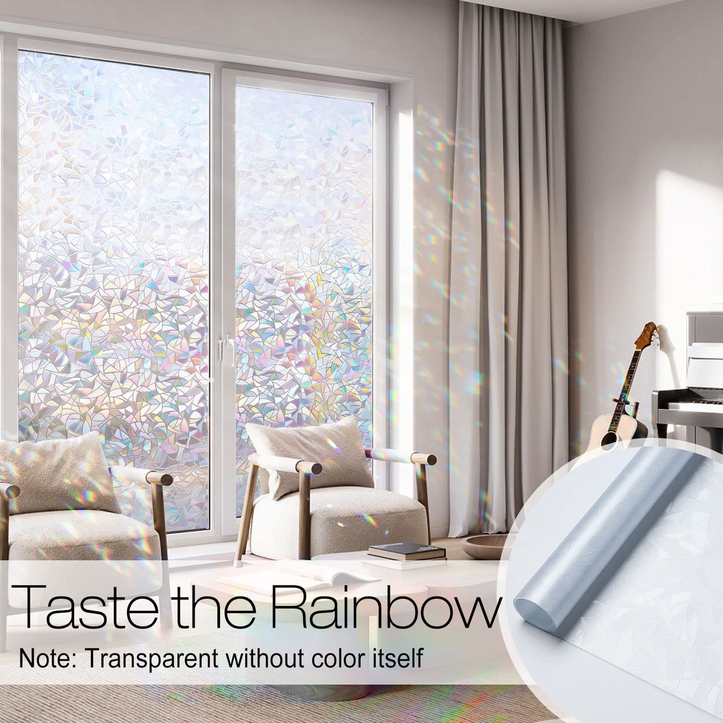 alwaysdwellTM - 3D Rainbow Window Film - BUY MORE SAVE MORE