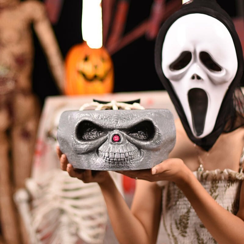 alwaysdwellTM - 🎃Halloween candy skull bowl with movable skeleton hand