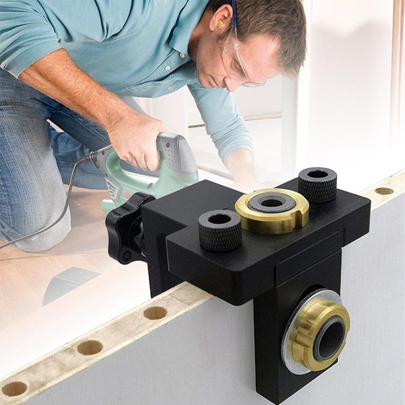 alwaysdwellTM - 3 in 1 adjustable woodworking drill finder punching tool