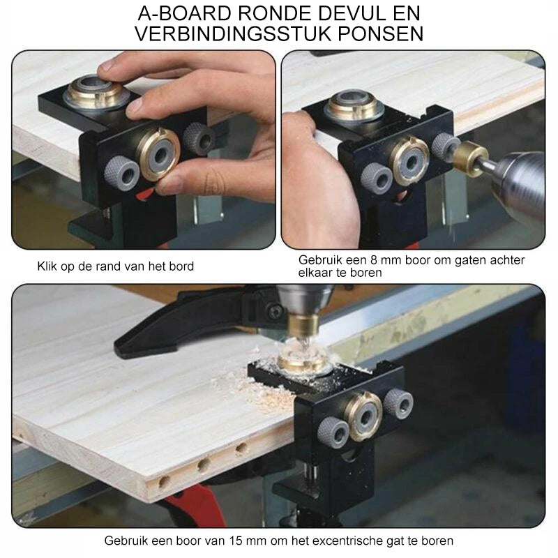 alwaysdwellTM - 3 in 1 adjustable woodworking drill finder punching tool