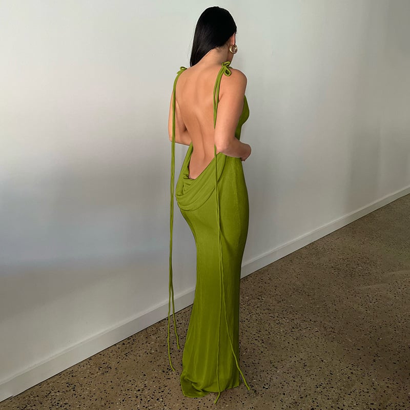 alwaysdwellTM - 🌟 Serenity Backless Maxi Dress