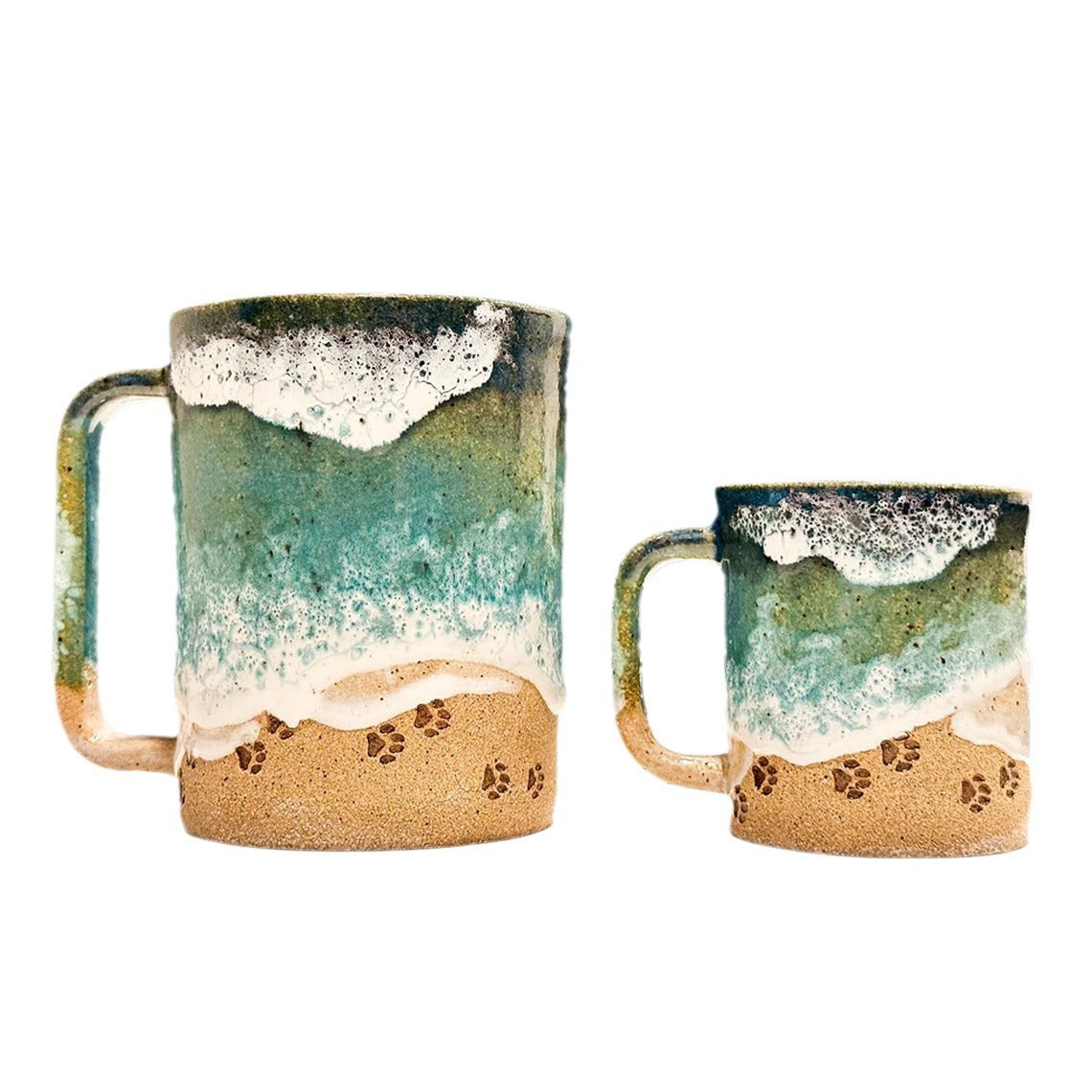 alwaysdwellTM - Paw Print Ocean Shoreline Mug
