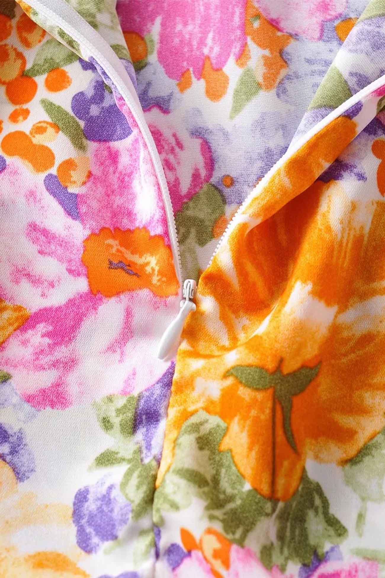 alwaysdwellTM - Floral Ruffle Back Tie Mini Dress