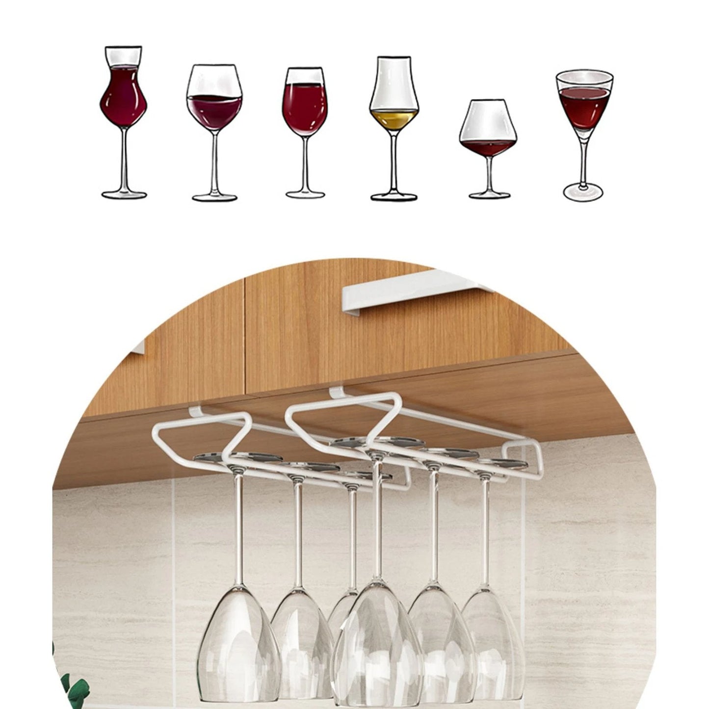 alwaysdwellTM - 💕Under Cabinet Wine Glass Holder