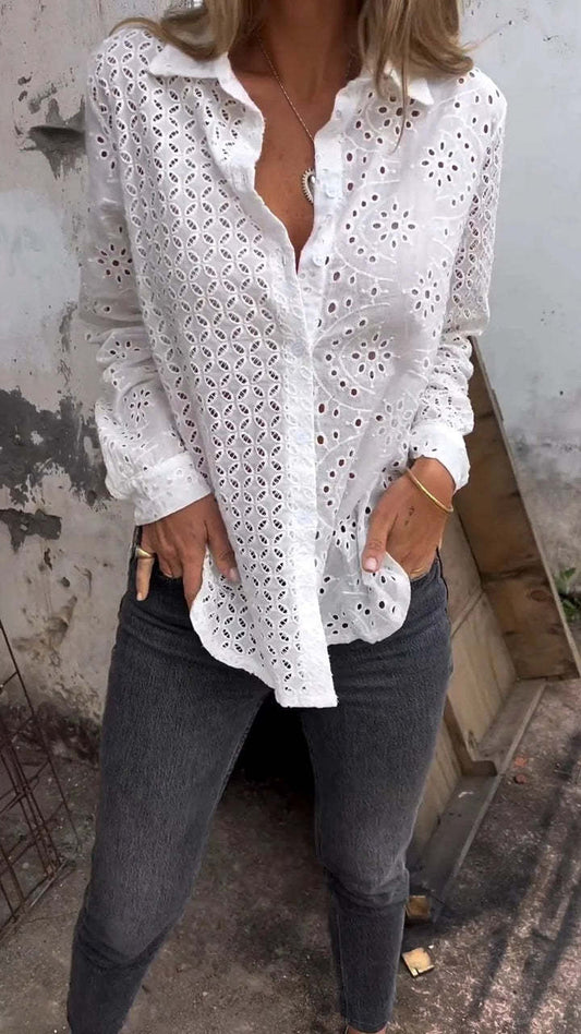 alwaysdwellTM - 🔥Huge Sale 51% OFF💖Women's Hollow Out Print Shirt