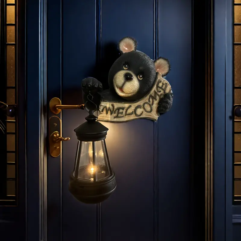 alwaysdwellTM - 🐻🐻Solar Powered Enchanting Black Bear Welcome Light