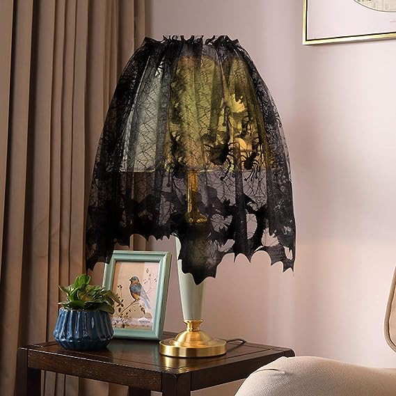alwaysdwellTM - 🔥Halloween Hot Sale -Halloween Decorations Black Lace Spiderweb Fireplace Mantle