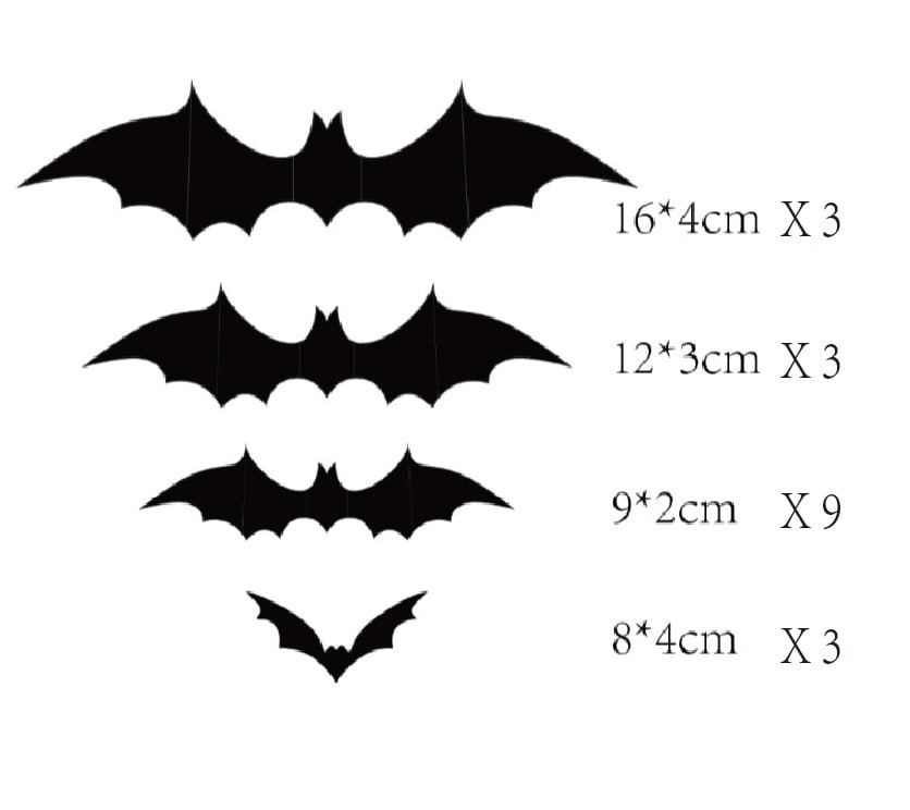 alwaysdwellTM - Halloween party wall stickers 3D decorative bat 18 pieces