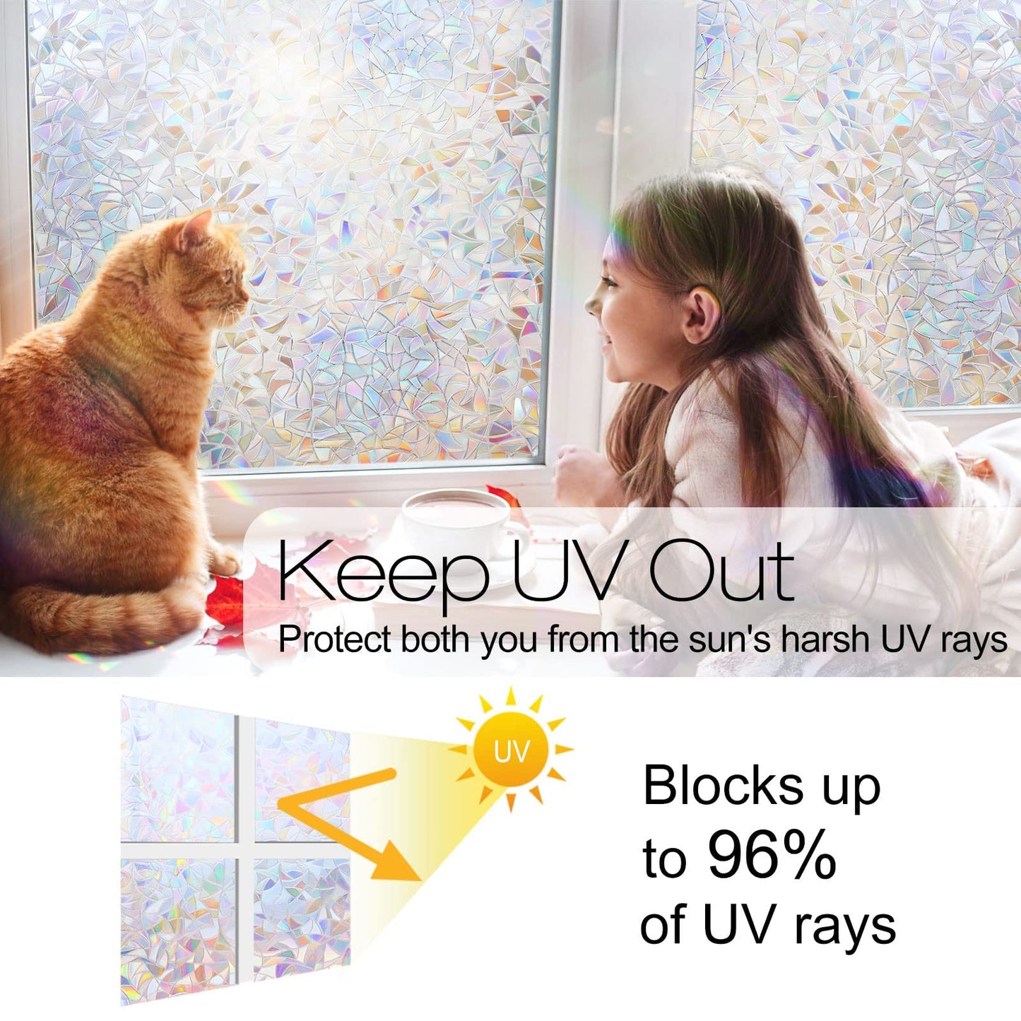 alwaysdwellTM - 3D Rainbow Window Film - BUY MORE SAVE MORE