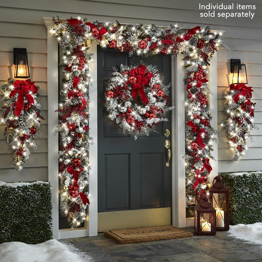 alwaysdwellTM - The Cordless Prelit Red And White Holiday Trim