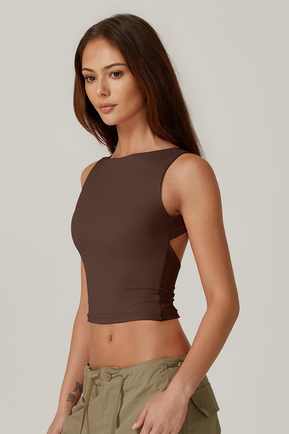 alwaysdwellTM - 🔥Hot sale🔥Sexy backless sleeveless short vest high collar slim short T-shirt