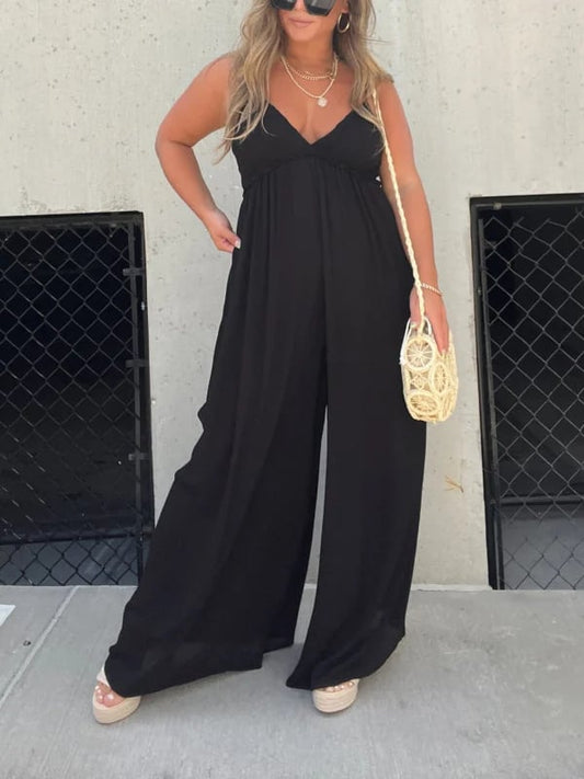 alwaysdwellTM - š„V-Neck Effortless Wide Leg Jumpsuit