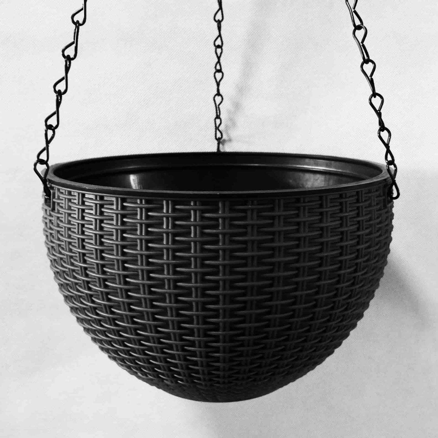 alwaysdwellTM - Plastic Rattan Hanging Planter Basket with Drainage Hole
