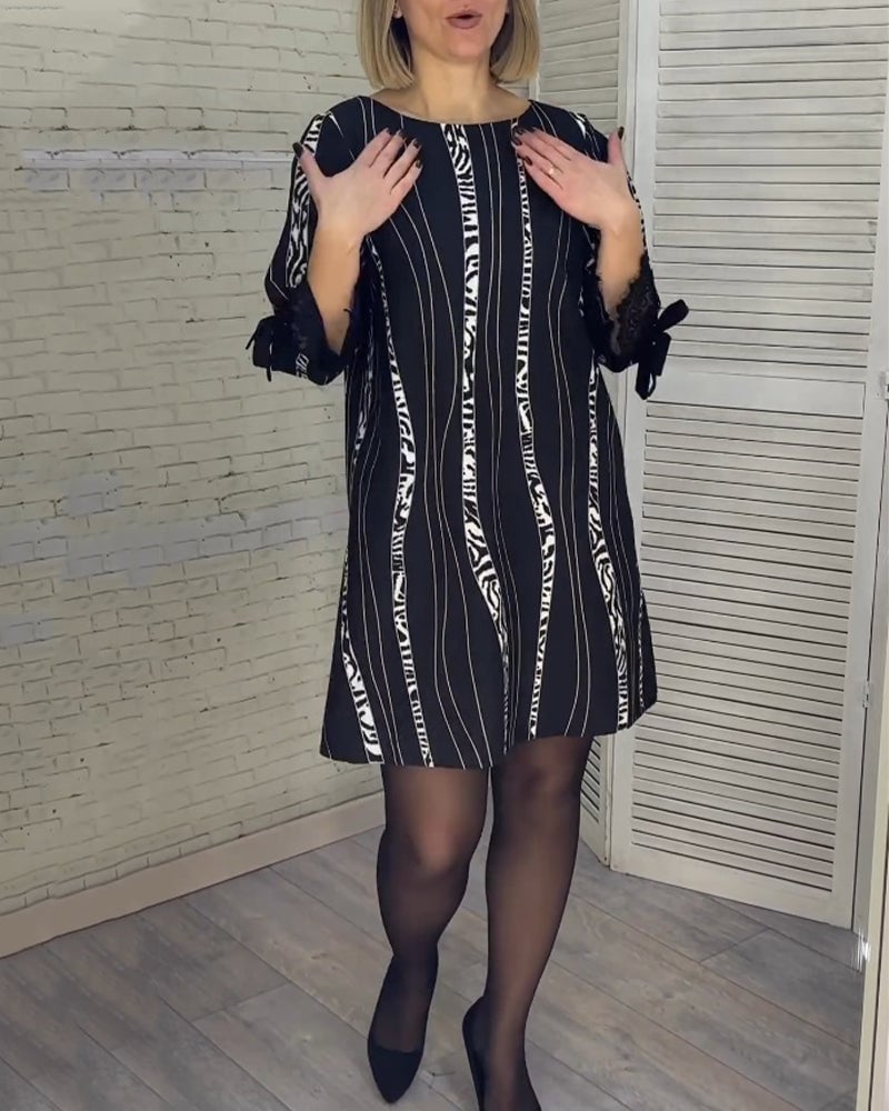 alwaysdwellTM - 🔥Huge Sale 55% OFF🎁Knee-Length Striped Dress
