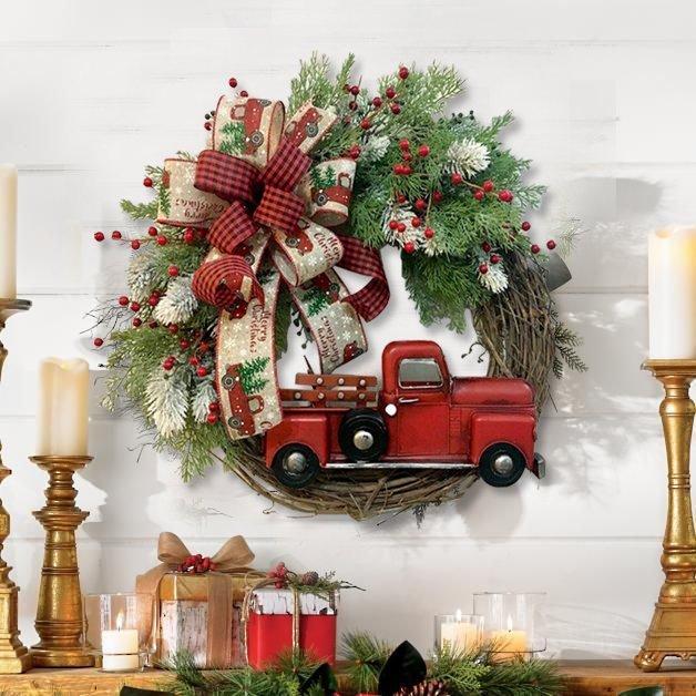 alwaysdwellTM - 💥50% Off💥Red Truck Christmas Wreath
