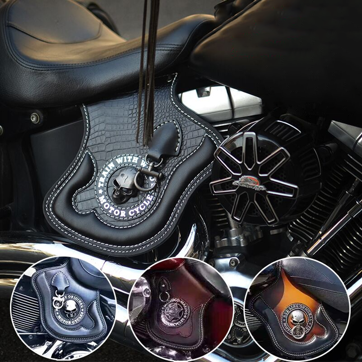 alwaysdwellTM - Universal Motorcycle Leather Side Saddle Heat Shield Deflector