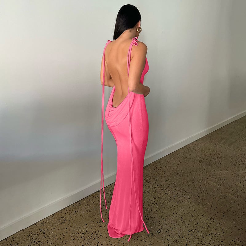 alwaysdwellTM - 🌟 Serenity Backless Maxi Dress