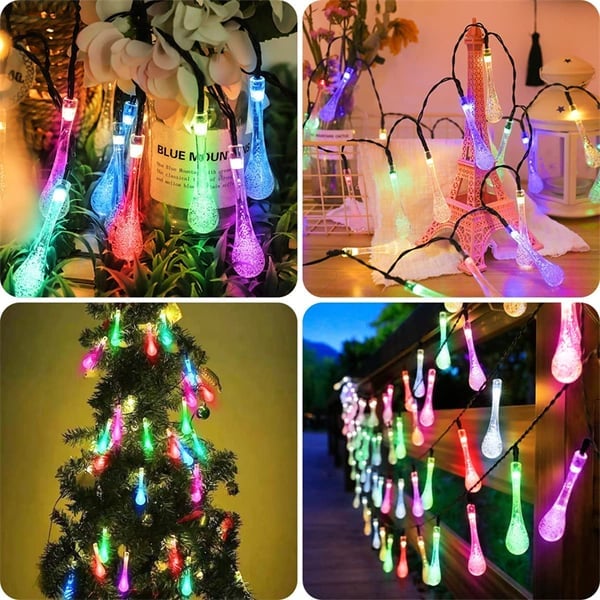 alwaysdwellTM - 🌟8 Modes Solar Water Drop String Lights - 💐For Indoor Outdoor Decoration