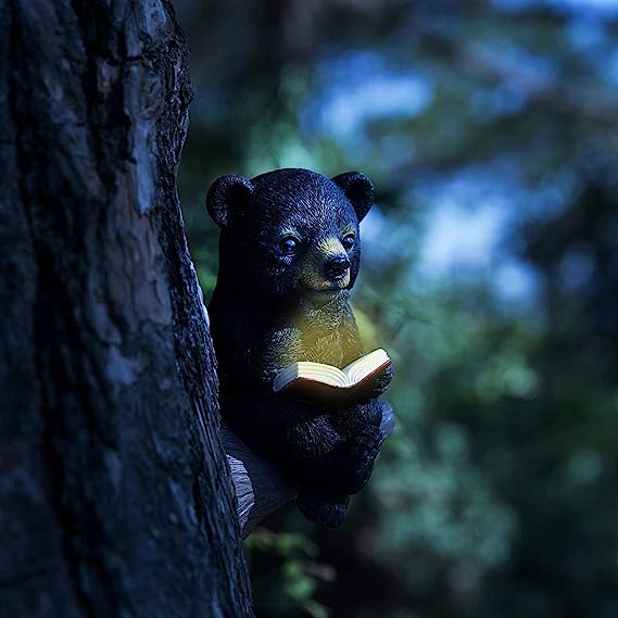 alwaysdwellTM - Garden decorations--🐻Solar Bear Reading Garden Statue Light
