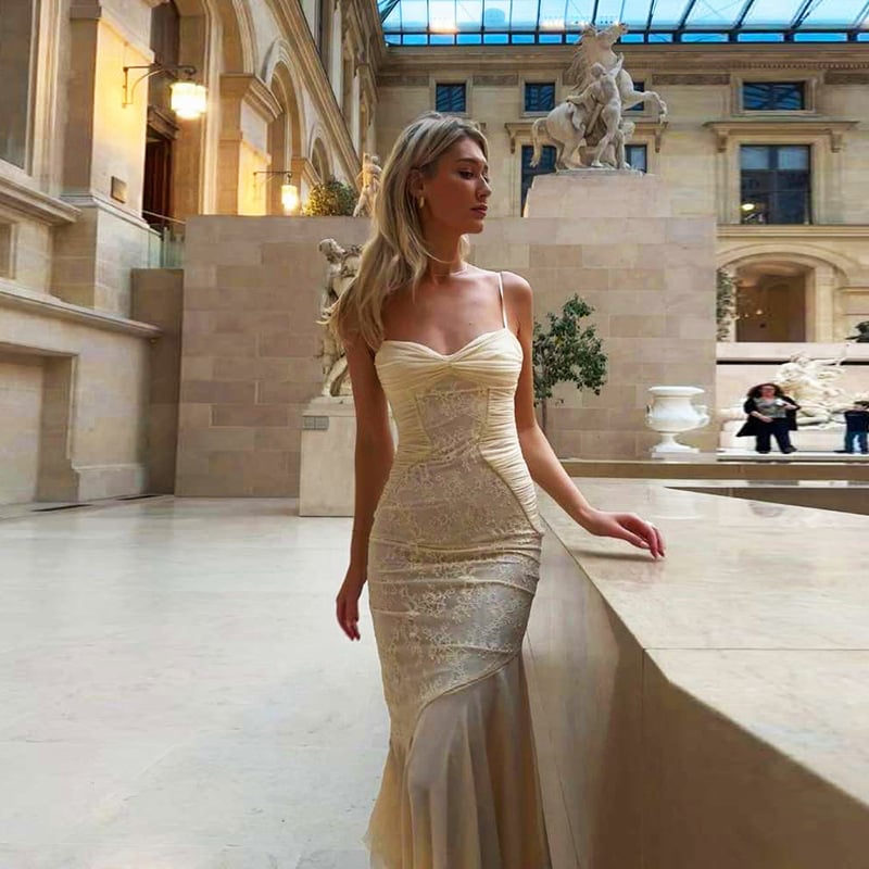 alwaysdwellTM - 🎁Huge Sale -52% OFF💖Mesh Lace Splicing Bodycon Mermaid Maxi Dress
