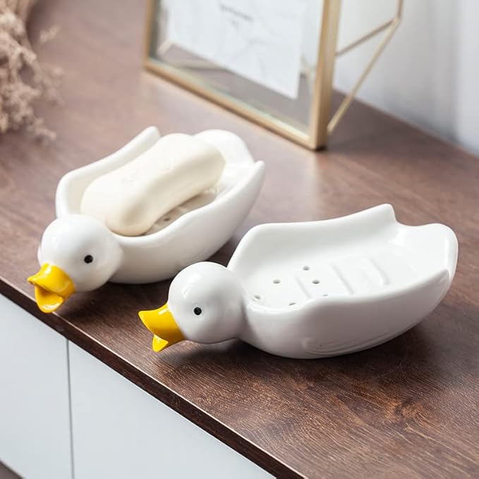 alwaysdwellTM - 🔥🔥2024 HOT SALE 49% OFF - Cute Ceramic Duck Soap Storage Drainer Box No Standing Water
