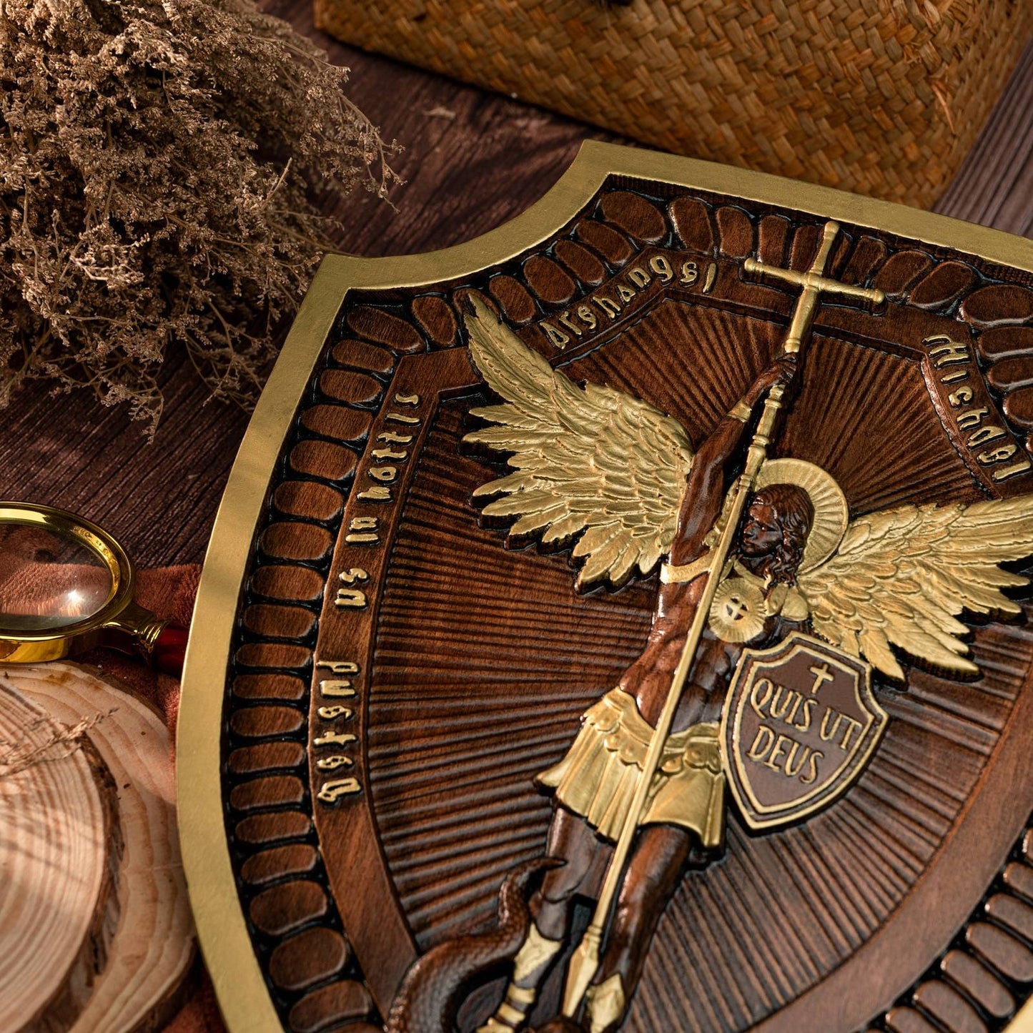 alwaysdwellTM - ✨Limited time sale🎁Shield Archangel Michael solid wood carving gift