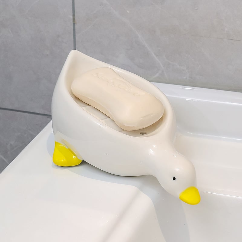 alwaysdwellTM - 🔥🔥2024 HOT SALE 49% OFF - Cute Ceramic Duck Soap Storage Drainer Box No Standing Water