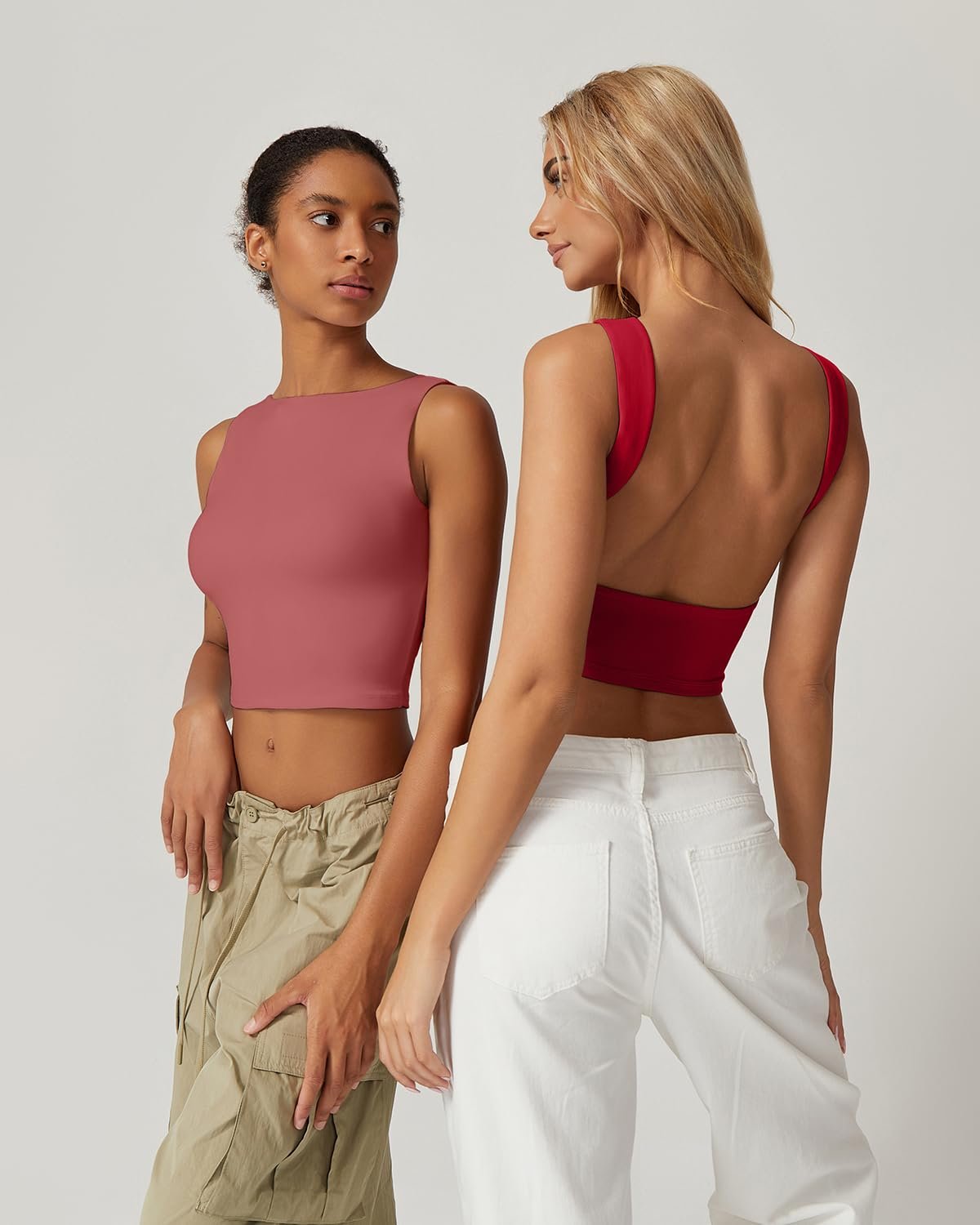 alwaysdwellTM - 🔥Hot sale🔥Sexy backless sleeveless short vest high collar slim short T-shirt