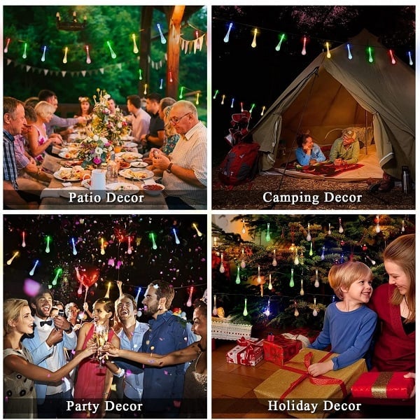 alwaysdwellTM - 🌟8 Modes Solar Water Drop String Lights - 💐For Indoor Outdoor Decoration