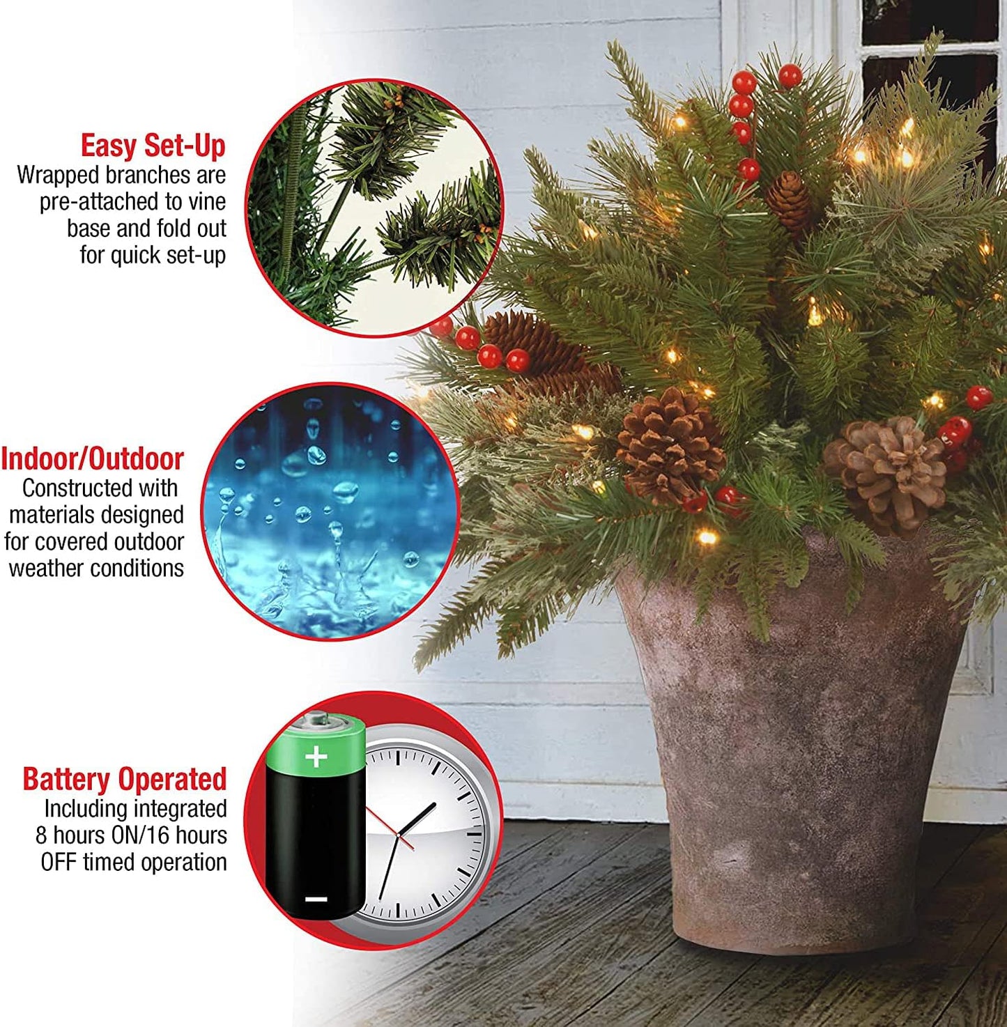 alwaysdwellTM - 🎄CHRISTMAS ON SALE🔥Pre-lit Artificial Christmas Tree Feel Real Urn Filler💐