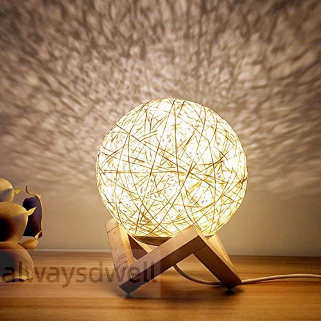 alwaysdwellTM - Rattan Ball Moon Light Lamp