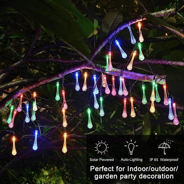 alwaysdwellTM - 🌟8 Modes Solar Water Drop String Lights - 💐For Indoor Outdoor Decoration