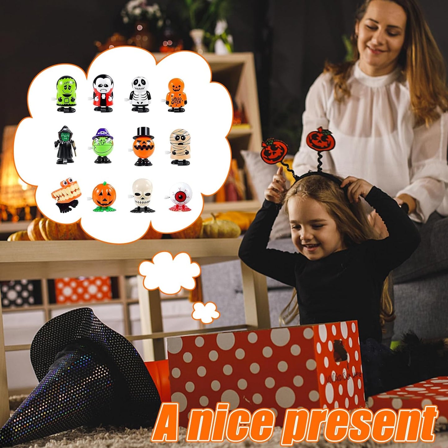 alwaysdwellTM - Halloween pumpkin ghost head toy