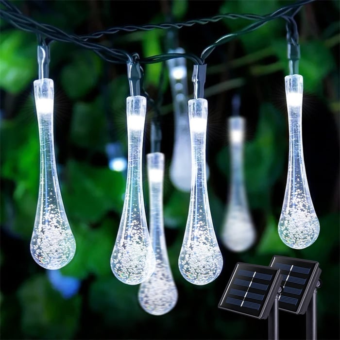 alwaysdwellTM - 🌟8 Modes Solar Water Drop String Lights - 💐For Indoor Outdoor Decoration