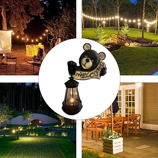 alwaysdwellTM - 🐻🐻Solar Powered Enchanting Black Bear Welcome Light