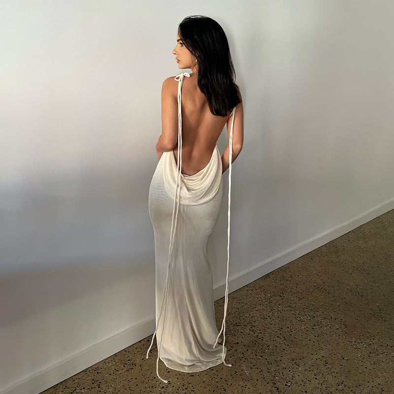 alwaysdwellTM - 🌟 Serenity Backless Maxi Dress