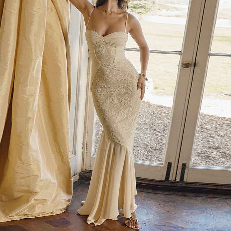 alwaysdwellTM - 🎁Huge Sale -52% OFF💖Mesh Lace Splicing Bodycon Mermaid Maxi Dress