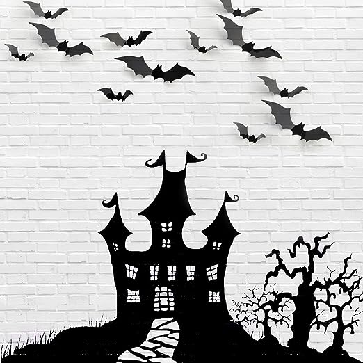 alwaysdwellTM - Halloween party wall stickers 3D decorative bat 18 pieces
