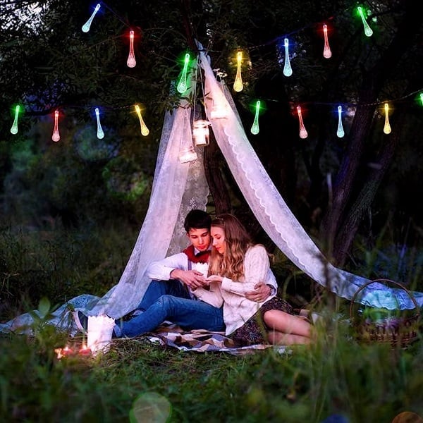 alwaysdwellTM - 🌟8 Modes Solar Water Drop String Lights - 💐For Indoor Outdoor Decoration