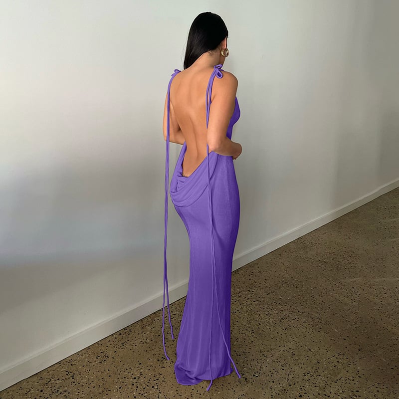 alwaysdwellTM - 🌟 Serenity Backless Maxi Dress