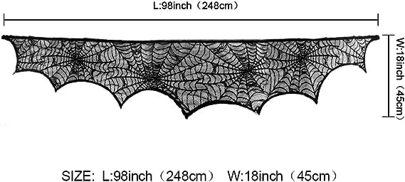 alwaysdwellTM - 🔥Halloween Hot Sale -Halloween Decorations Black Lace Spiderweb Fireplace Mantle