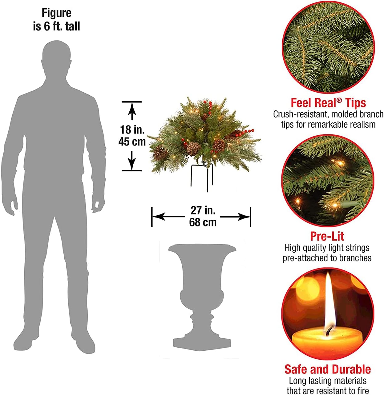 alwaysdwellTM - 🎄CHRISTMAS ON SALE🔥Pre-lit Artificial Christmas Tree Feel Real Urn Filler💐