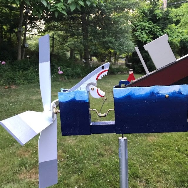 alwaysdwellTM - Big Shark Disaster Whirligig - Funny Garden Decor