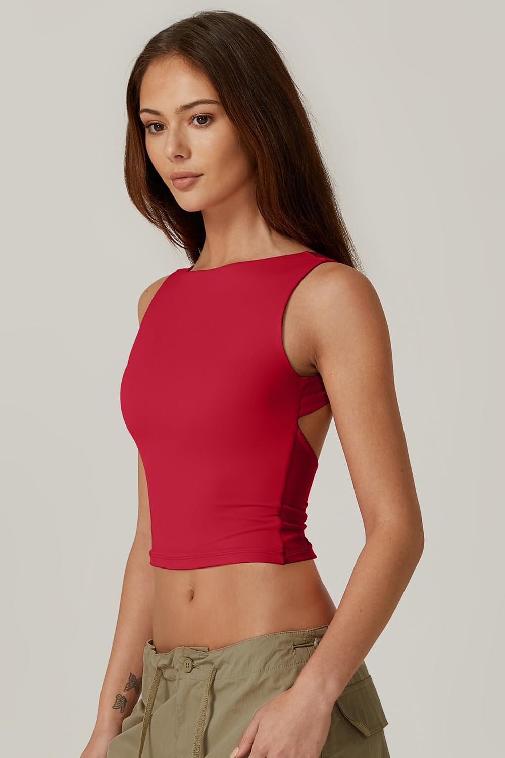 alwaysdwellTM - 🔥Hot sale🔥Sexy backless sleeveless short vest high collar slim short T-shirt