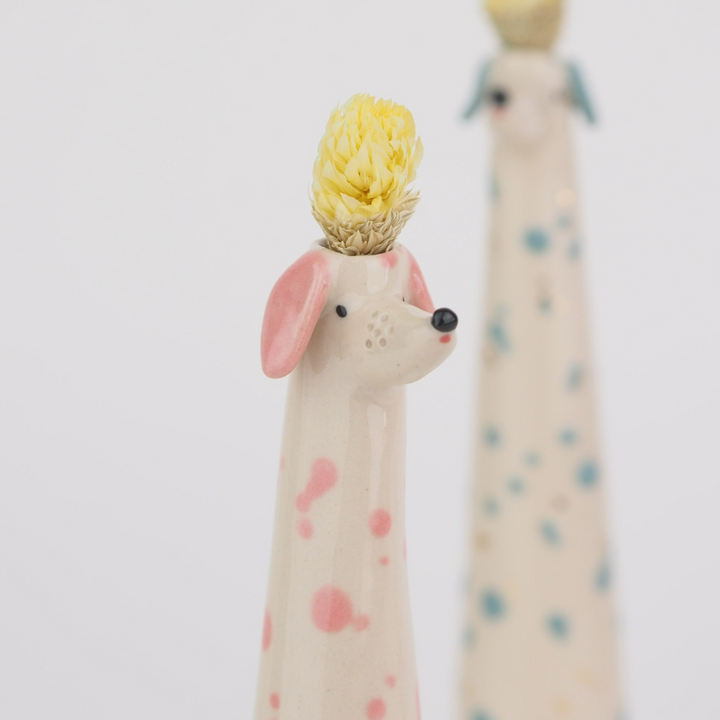 alwaysdwellTM - 🌷🌼2024 New Arrival Fall decorations- 4 Colors/Set 🔥Handmade clay puppy Vase🎁(The width of the mouth of the bottle is about 3/4 inch/2cm)