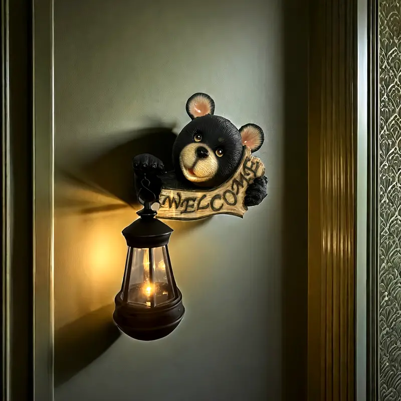 alwaysdwellTM - 🐻🐻Solar Powered Enchanting Black Bear Welcome Light