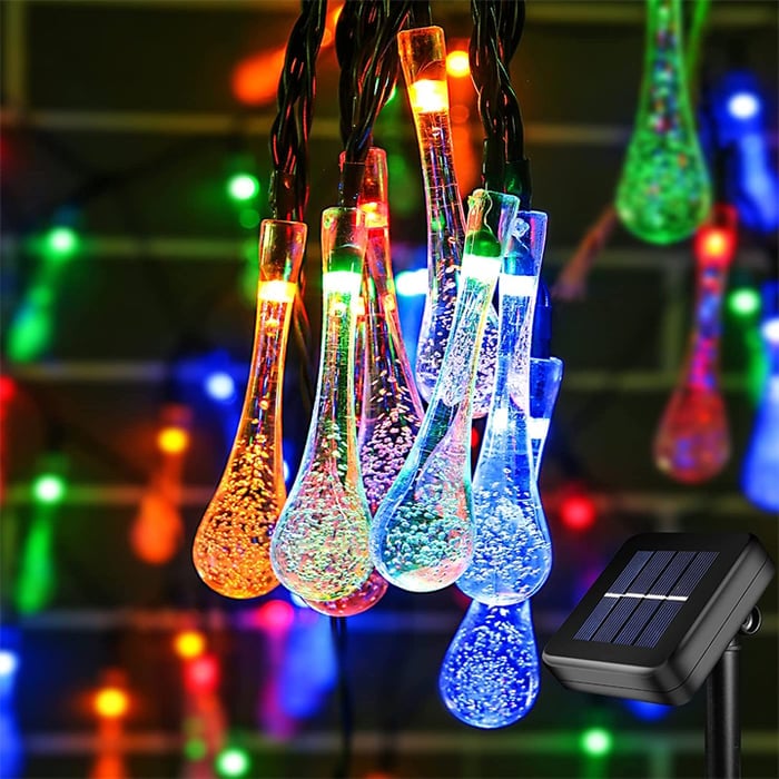 alwaysdwellTM - 🌟8 Modes Solar Water Drop String Lights - 💐For Indoor Outdoor Decoration