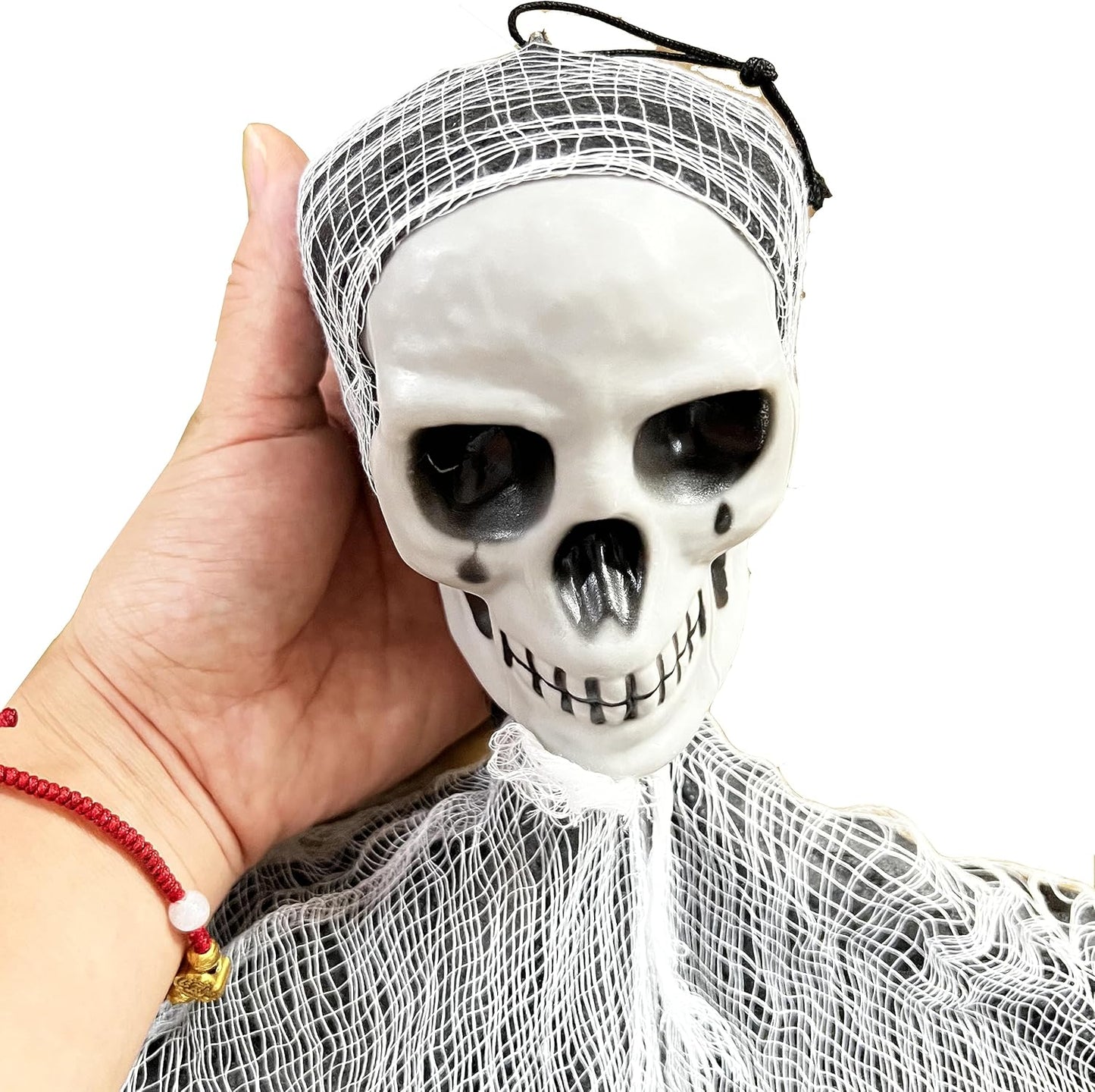alwaysdwellTM - Halloween hanging skull gauze ghost