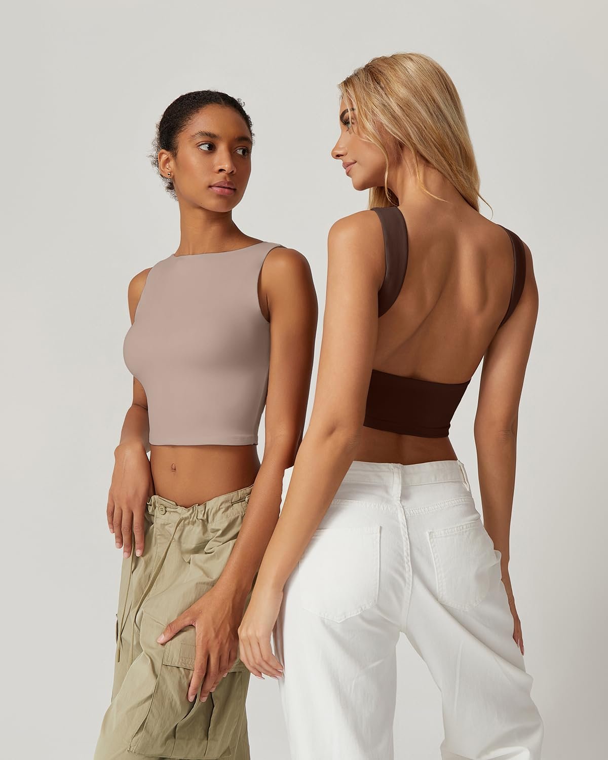 alwaysdwellTM - 🔥Hot sale🔥Sexy backless sleeveless short vest high collar slim short T-shirt